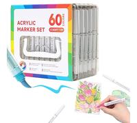 Coloring Markers - 60Colors Acrylic, Paint Storage Chamber, Color Dispensing Mechanism | Perfect For Scrapbook Layout Making, Ceramic Decor Projects, DIY Gift, School Art, Home