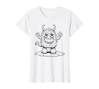 Coloring Monsters and Painting Them Yourself Value Graphic T-Shirt, Women, White, XL
