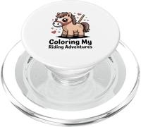 Coloring My Riding Adventures Cute Pony Kids PopSockets PopGrip for MagSafe