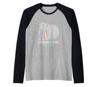Coloring Outside Lines Creative Artist Colorist Enthusiast Raglan Baseball Tee