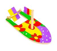 Coloring Paintable Canoe Decoration Wooden Boat Decor Display Piece