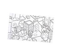 Coloring Paper Roll Colorable 30cmx300cm Rich Patterns DIY Art Drawing City, 30 x 300cm