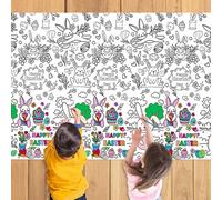Coloring Poster,Easter Coloring Tablecloth for Kids Birthday Crafts Gift Doodle Art,Rectangle Coloring Paper Table Cover Graffiti Style Table Runner for Kids Birthday Easter Party Favors Supplies Craf