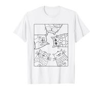 Coloring shirt for kids. Funny cats DIY tshirt to paint on T-Shirt