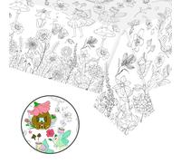 Coloring Tablecloth for Kids,137*274cm Giant Colouring Table Cloth,Paper Tablecloths Flowers and Butterflies Rectangular Table Cover for Parties,Art Coloring Educational Tablecloth for Boys Girls