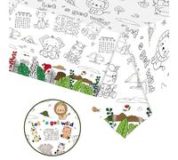 Coloring Tablecloth for Kids,137*274cm Giant Colouring Table Cloth,Paper Tablecloths Forest Animals Rectangular Table Cover for Party,Art Coloring Educational Tablecloth Party Supplies for Boys Girls