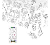 Coloring Tablecloth for Kids,137*274cm Giant Colouring Table Cloth,Paper Tablecloths Hippy Rectangular Table Cover for Parties,Art Coloring Educational Tablecloth Party Supplies for Boys Girls