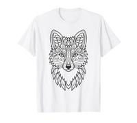 Coloring the Fox Mandala Yourself Value Graphic T-Shirt, Men, White, S