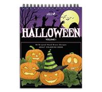 ColorIt Halloween Volume I Adult Coloring Book - 50 Single-Sided Designs, Thick Smooth Paper, Lay Flat Hardback Covers, Spiral Bound, USA Printed, Halloween Pages to Color