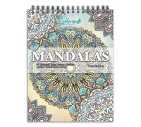 ColorIt Mandalas to Color, Volume X Spiral Bound Adult Coloring Book, 50 Seasonal Mandala with Spring, Summer, Fall & Winter Designs, Thick Paper, Perforated Paper, Lay Flat Hard Cover, Ink Blotter