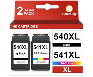 ColorKing 540 541 Printer Ink Cartridges Replacement for Canon 540 and 541 Ink Cartridges XL for Canon Pixma MG3650s MG3650 MG3600 MG3550 MG3250 MG4250 MG3150 TS5150 TS5151 540 Black Colour