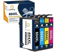 ColorKing 604 XL cartridges compatible with epson 604 ink cartridge compatible for epson xp2200 ink cartridges for Epson xp 2205 XP-3200 Workforce WF-2910 WF-2930 (1Black 1Cyan 1Yellow 1Magenta)