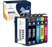 ColorKing 604XL Ink Cartridges Multipack for Epson XP-2200, XP-2205, XP-3200, WF-2910, WF-2930 (2Black, 1Cyan, 1Yellow, 1Magenta)