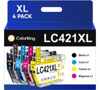 ColorKing LC421XL Ink Cartridges Compatible for Brother LC421 LC421XL for Broth