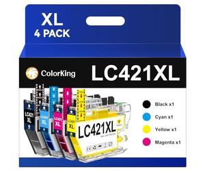 ColorKing LC421XL Ink Cartridges Compatible for Brother LC421 LC421XL for Brother MFCJ1010DW DCP J1050DW MFC J1010DW DCP J1140DW DCP-J1050DW DCP-J1140DW MFC-J1010DW DCP-J1800DW LC421 Black