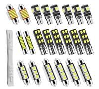 COLORLAM 22PCS Festoon LED Can-bus Error Free LED SMD Bulbs Kit Car Interior Light Bulbs for Car Interior Dome Map Door Courtesy License Plate Lights C5W T10 168 194 2825 6000K Xenon White