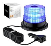COLORLAM 40W Blue Flashing Beacon Light IP65 Waterproof & Magnetic 40 LED Emergency Warning Strobe with 10 Flash Modes Vehicle Beacon with E-Mark for Trucks Cars Emergency Vehicles 12V/24V