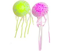 COLORLIFE Jellyfish Decorations, 2-Pack, Realistic Aquarium Jellyfish Lamp Accessories, Non-Toxic Silicone Ornaments
