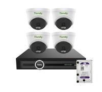 ColorMaker 4-Camera CCTV System, PoE, Outdoor & Indoor, 4MP, 24/7 Full Colour, 5 Channel NVR, 2TB HDD