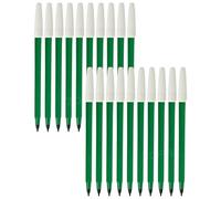 ColorMark Felt Tip Colouring Pens, GREEN, Pack of 20, Fine Point, Write Draw Mark Sketch Pens, Prefect for School Office Home Use, iZOFAX Black Ball Pen