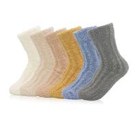 colornival 6 Pairs of Women's Plush Socks - Soft and Cozy Sleep Socks, Winter Warm Fuzzy Home Socks