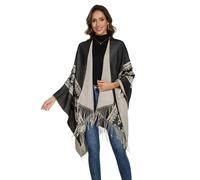 colornival Poncho for Women Shawls Wraps Oversized Winter Scarf Women's Knitted Cape Warm Wearable Blanket Long Cardigans Sweater Coats Christmas Birthday Gifts for Ladies