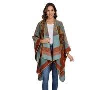 colornival Poncho for Women Shawls Wraps Oversized Winter Scarf Women's Knitted Cape Warm Wearable Blanket Long Cardigans Sweater Coats Christmas Birthday Gifts for Ladies