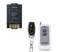 COLOROCK Wireless Remote Control Switch, DC 12V/24V/48V/72V/30A RF Remote Switch for Pump Security Systems Door Curtain Gate Barriers with 328-1600ft Long Range (12V-72V-30A Relay/2 Remote)