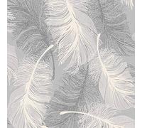 Coloroll Feather Blown Vinyl Wallpaper in Grey & White M0923 Full Roll