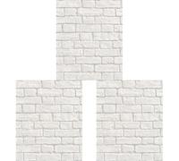 Coloroll Glitter Brick White Wallpaper M1038 - Faux Wall Glitter Morta (Pack of 3)