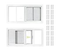 COLORPAPA 2 Pack Shed Windows, 10"x18" Sliding Windows, Transom Window with Tempered Glass for Shed, Chicken Coop, Playhouse, Household, Garage, Barns (White)