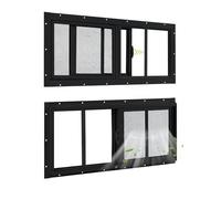 COLORPAPA 2 Pack Shed Windows, 10"x18" Sliding Windows, Transom Window with Tempered Glass for Shed, Chicken Coop, Playhouse, Household, Garage, Barns (Black)