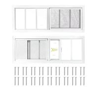 COLORPAPA 2 Pack Shed Windows, 10"x29" Sliding Windows, Transom Window with Tempered Glass for Shed, Chicken Coop, Playhouse, Household, Garage, Barns (White)