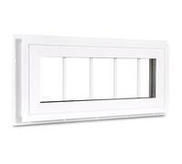 COLORPAPA Vinyl Transom Window, 10" x 29" Double Pane Household Fixed Window with Grids and Tempered Glass for House, Above Doors, Garage, Hallways(White)