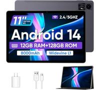 COLORROOM Android 14 Tablet with Case, Tablets 11 inch, Octa-core CPU,12GB+128GB+1TB Expandable,8000mAh Large Battery with 18W PD Fast Charge/Dual Band WiFi6/BT 5.0/GPS/FM Radio
