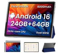 COLORROOM Android16 Tablet,10inch Tablets, Octa Core CPU, 24GB+64GB+512GB Expansion, 6000mAh Battery+18W Fast Charging, Dual WiFi, Dual Cameras,Widevine L1 Google Kids Space, Blue