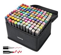 Colors Alcohol Markers Set Colouring Art Marker Pens Dual Tip Graphic Sketch Pens Coarse Pens with Carry Case for Sketching Painting Manga Design (120PCS)