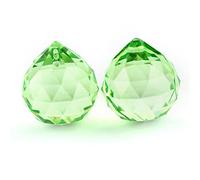 Colors K9 Crystal Hanging Ball Glass Prism Feng Shui Faceted Balls Tree Wedding Parting Hotel Decoration,lt.Green,20mm 2pcs
