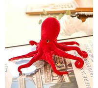 COLORS Octopus Plush 45cm long - Cute soft Stuffed animal - Realistic teddy plushie with big Eyes for hug & cuddle - Christmas and birthday best toy gift. (Red 45cm)