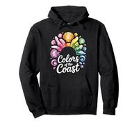 Colors of the Coast Rainbow Seashell Design Pullover Hoodie