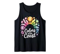 Colors of the Coast Rainbow Seashell Design Tank Top