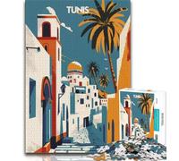 Colors of Tunis 1000 Piece Jigsaw Puzzles for Teenagers,Learning Educational Toys Family Games Unique Birthday And Gifts 38x26cm