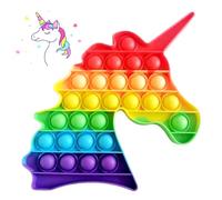 COLORS Rainbow Pop it fidget toy- Stress reliever Push pop toy - A bubble sensory toy for Kids and Adults - popit fidget toys- pop it's for fun, learning and relaxation! (Unicorn)