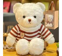 COLORS Teddy Bear Plush- cuddly soft toys - 30cm brown bear - Cute Stuffed animal - Lovely Gift for Kids, Girls, boys, Girlfriend for Christmas, Valentine & birthday (White Bear)