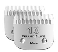 colorski 10# Detachable Pet Dog Grooming Clipper Ceramic Blade,Compatible with Andis Size 10 Cut Length 1/16"(1.5mm),Compatible with andis/wahl/Oster Dog Clippers 2PCS