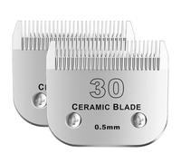 colorski 30# Detachable Pet Dog Grooming Clipper Ceramic Blade,Compatible with Andis Size 30 Cut Length 1/50"(1.5mm),Compatible with andis/wahl/Oster Dog Clippers 2PCS
