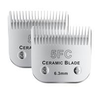 colorski 5FC# Detachable Pet Dog Grooming Clipper Ceramic Blade,Compatible with Andis Size 5FC Cut Length 1/4”(6.3mm),Compatible with andis/wahl/Oster Dog Clippers 2PCS