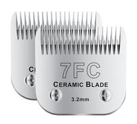 colorski 7FC# Detachable Pet Dog Grooming Clipper Ceramic Blade,Compatible with Andis Size 7FC Cut Length 1/8”(3.2mm),Compatible with andis/wahl/Oster Dog Clippers 2PCS