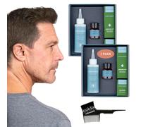 Colorsmith Hair and Beard Colour for Full Grey Coverage 2 pack, Ammonia-Free Complete Men’s At-home Beard & Hair Dye Kit, Professional-grade Permanent Hair Colour (Light Brown 6.0)