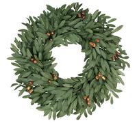 COLORSPEC 24 Inch Large Eucalyptus Olive Wreaths for Front Door with Olives | Waterproof, Rattan base, Lush, Artificial, for Home Outdoor Indoor Farmhouse, All Seasons